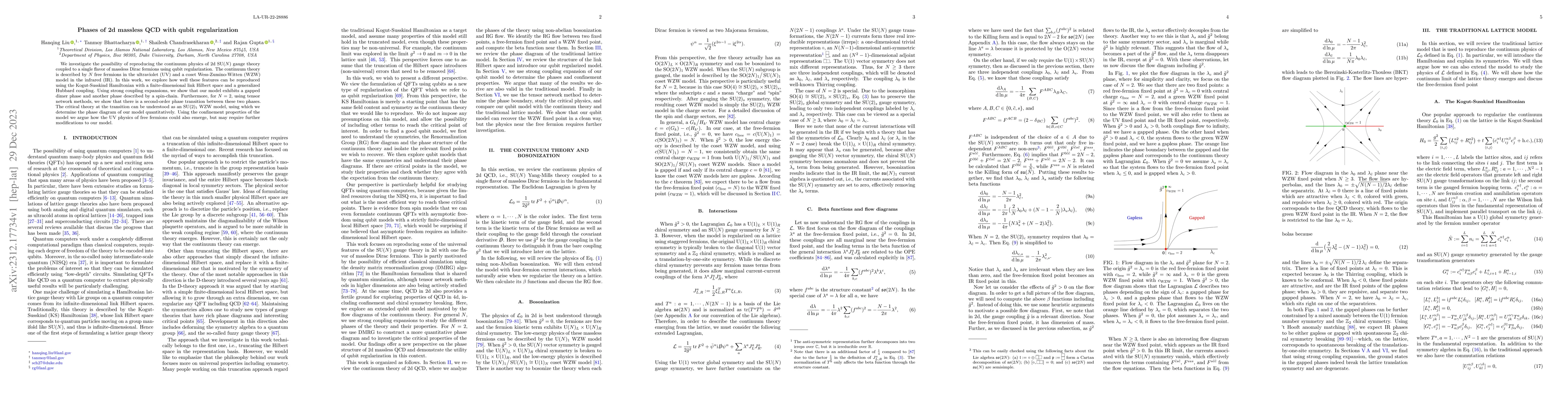 Thumbnail for Phases of 2d massless QCD with qubit regularization