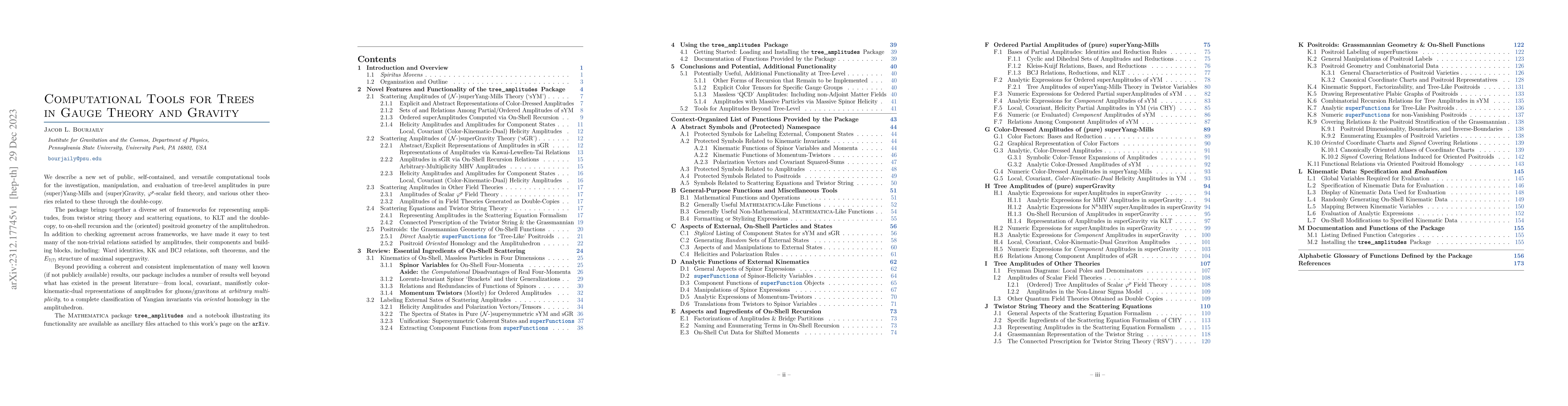 Thumbnail for Computational Tools for Trees in Gauge Theory and Gravity