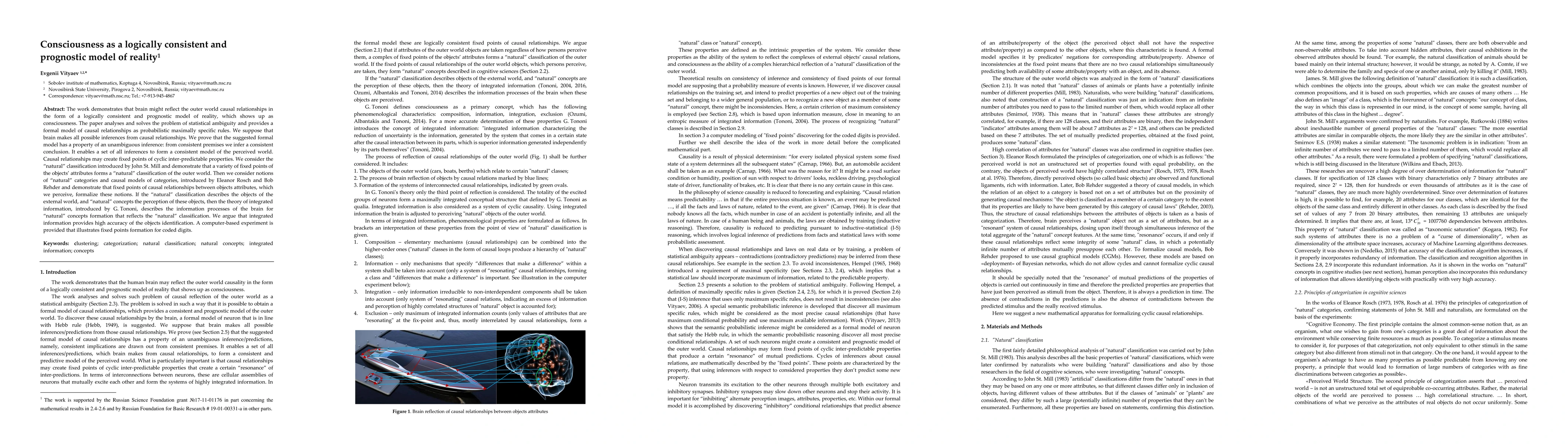 Thumbnail for Consciousness as a logically consistent and prognostic model of reality