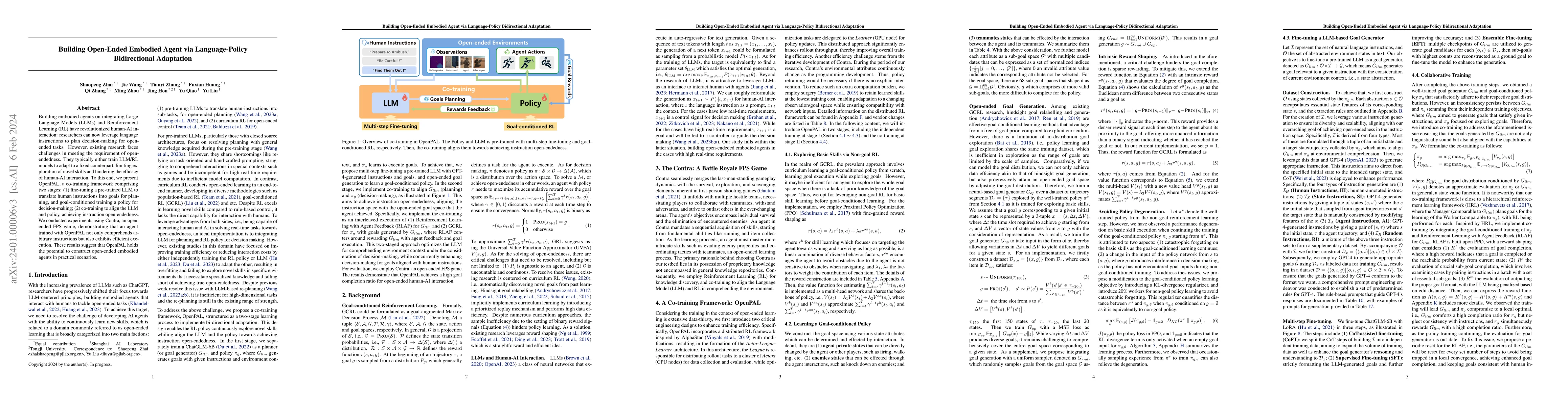 Thumbnail for Building Open-Ended Embodied Agent via Language-Policy Bidirectional
  Adaptation