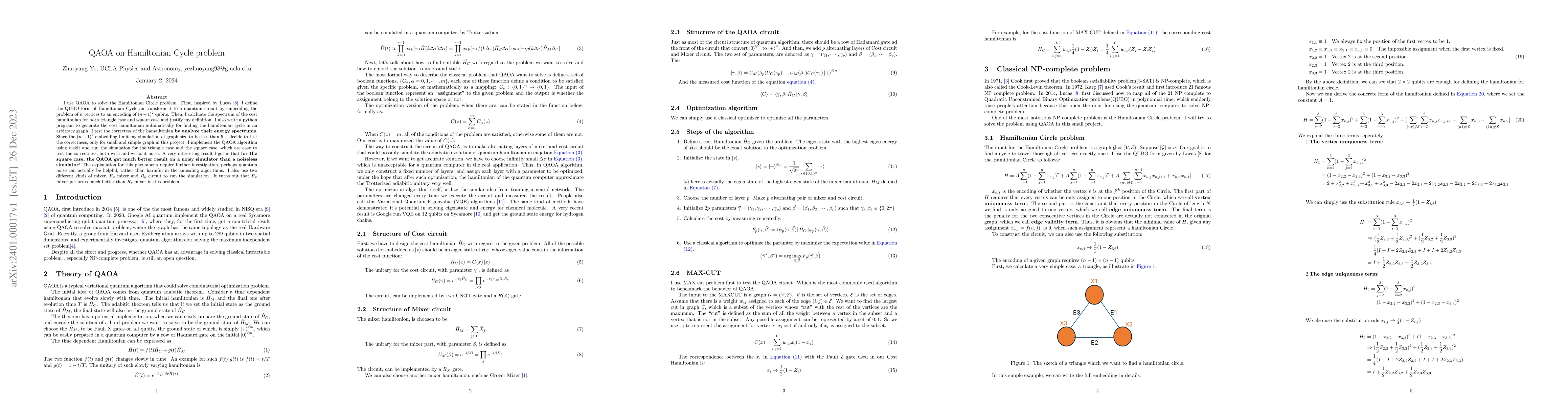Thumbnail for QAOA on Hamiltonian Cycle problem