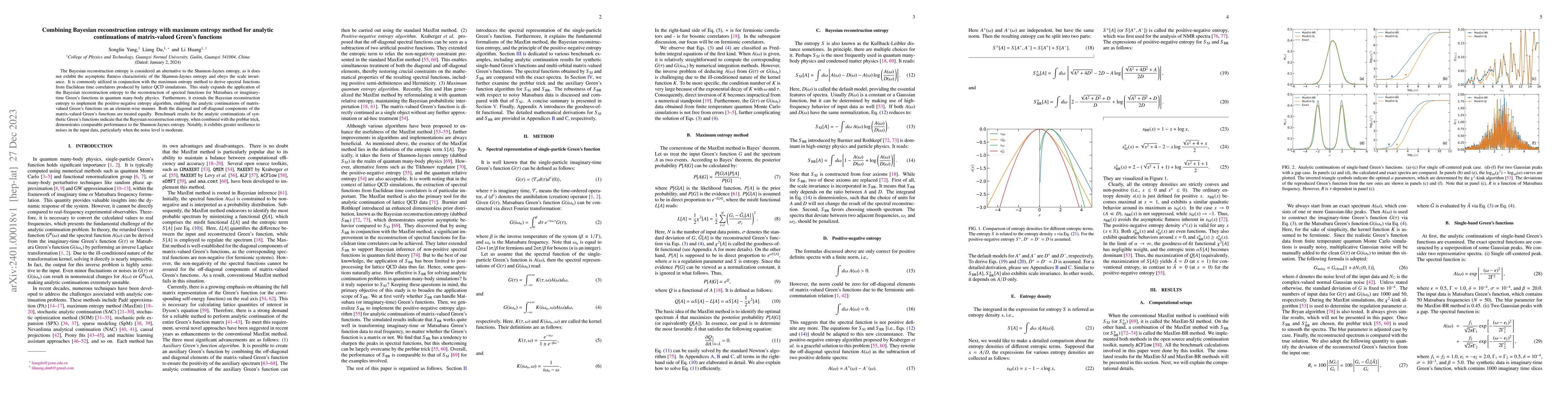 Thumbnail for Combining Bayesian reconstruction entropy with maximum entropy method
  for analytic continuations of matrix-valued Green's functions