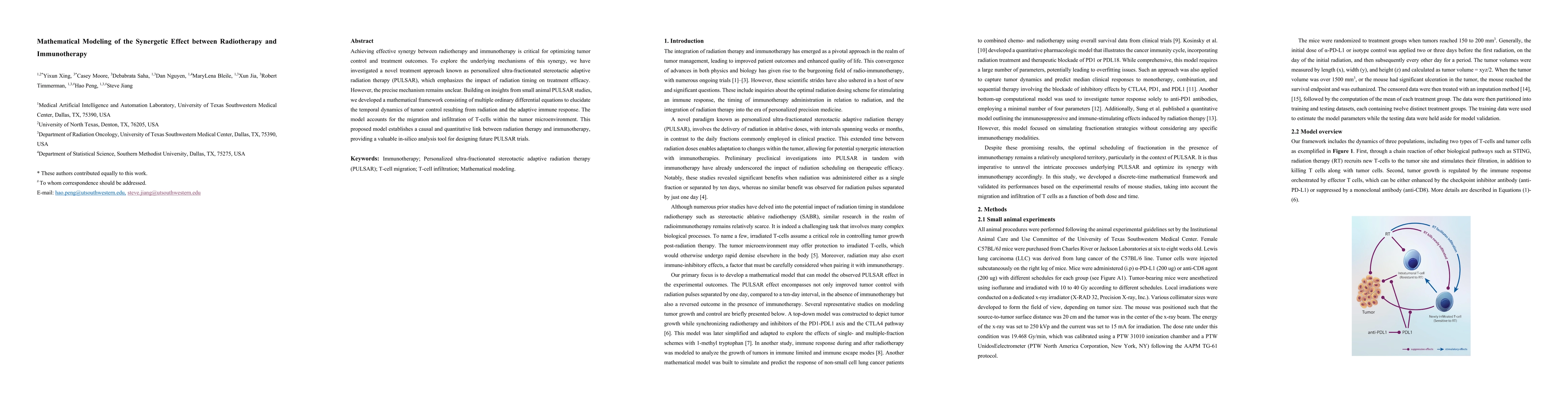 Thumbnail for Mathematical Modeling of the Synergetic Effect between Radiotherapy and
  Immunotherapy