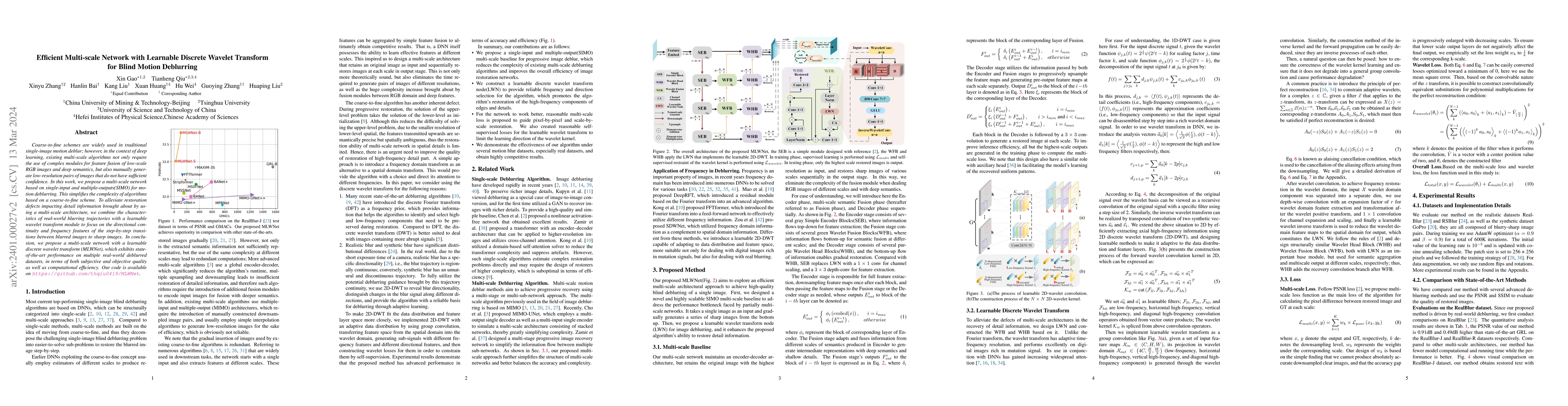 Thumbnail for Efficient Multi-scale Network with Learnable Discrete Wavelet Transform
  for Blind Motion Deblurring
