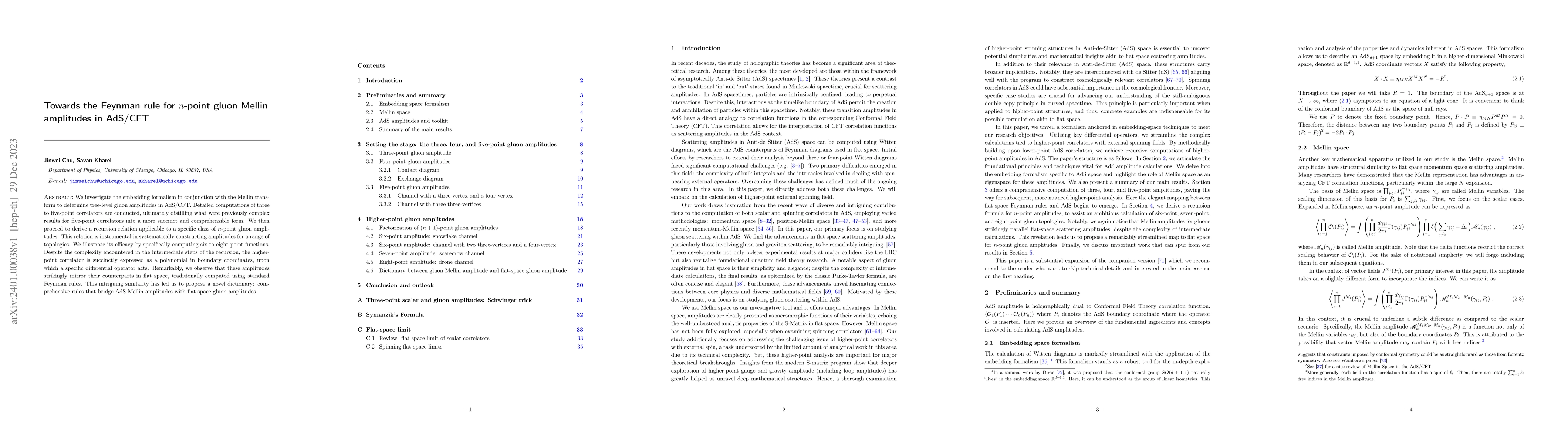Thumbnail for Towards the Feynman rule for $n$-point gluon Mellin amplitudes in
  AdS/CFT