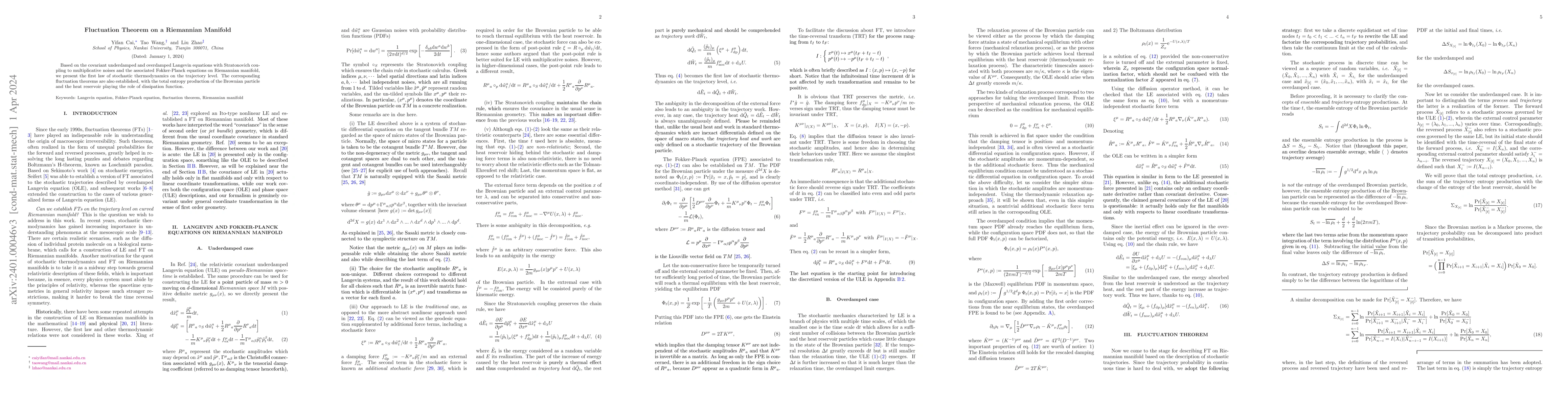 Thumbnail for Fluctuation Theorem on a Riemannian Manifold