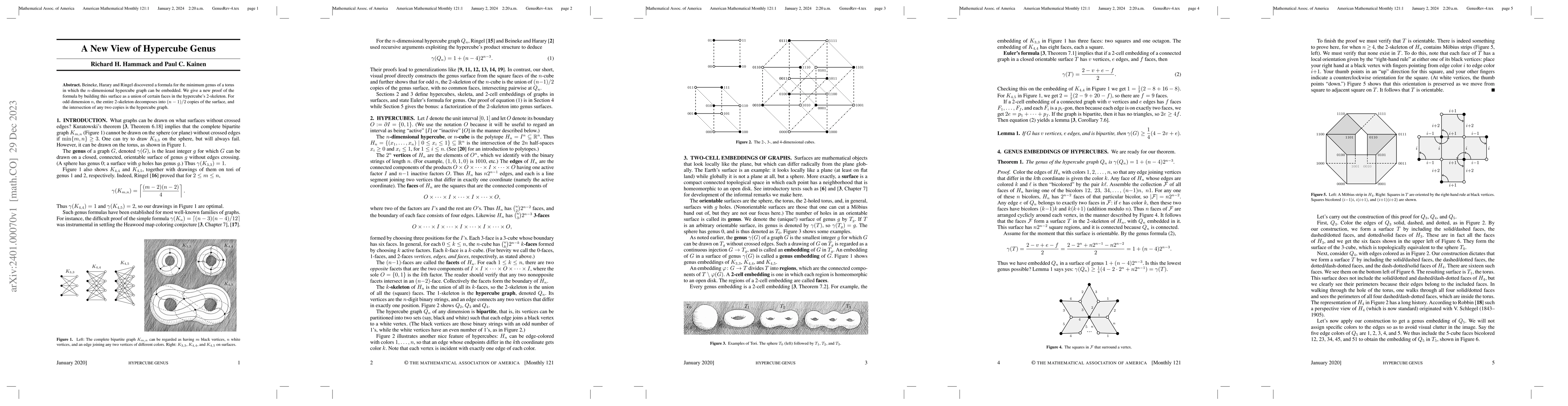 Thumbnail for A new view of hypercube genus