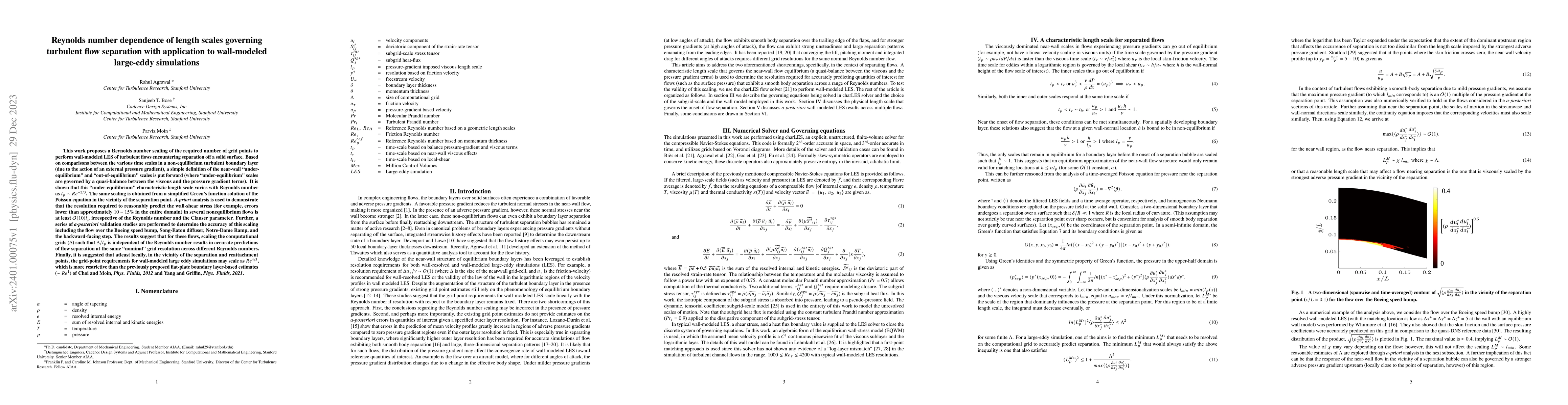 Thumbnail for Reynolds number dependence of length scales governing turbulent flow
  separation with application to wall-modeled large-eddy simulations