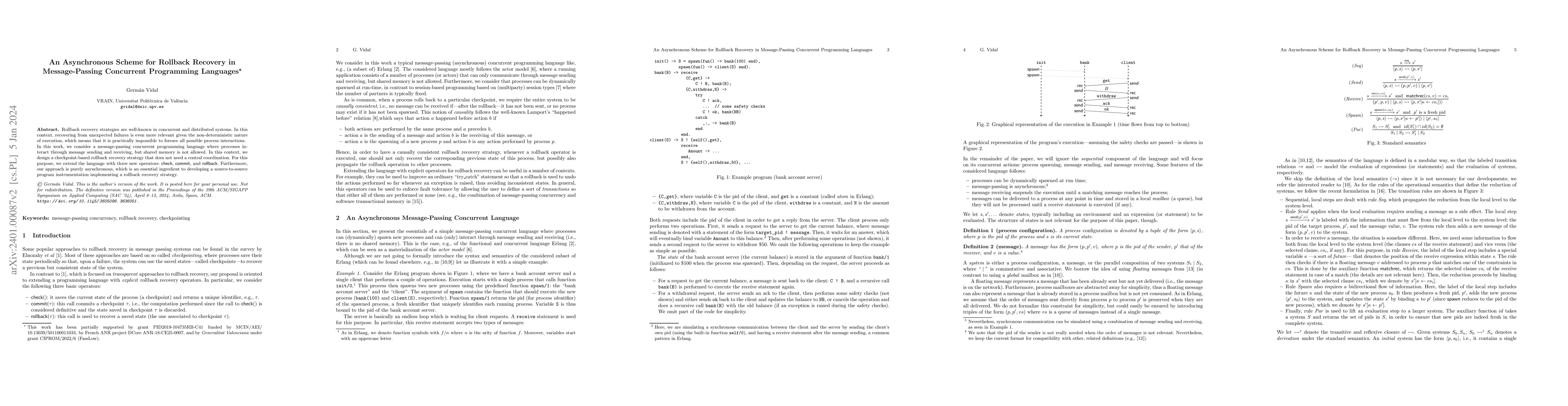 Thumbnail for An Asynchronous Scheme for Rollback Recovery in Message-Passing
  Concurrent Programming Languages