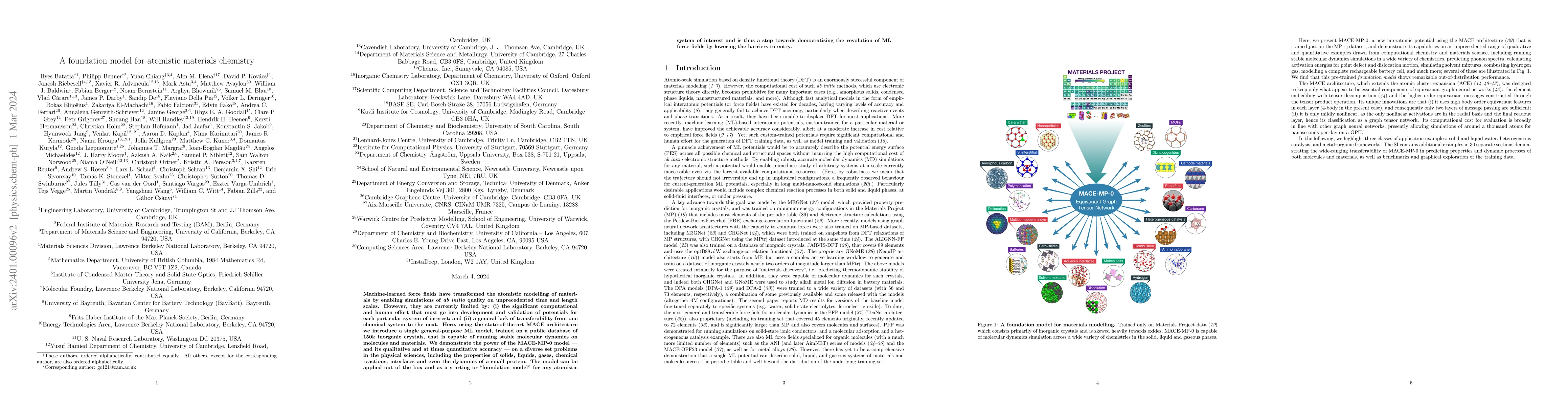 Thumbnail for A foundation model for atomistic materials chemistry