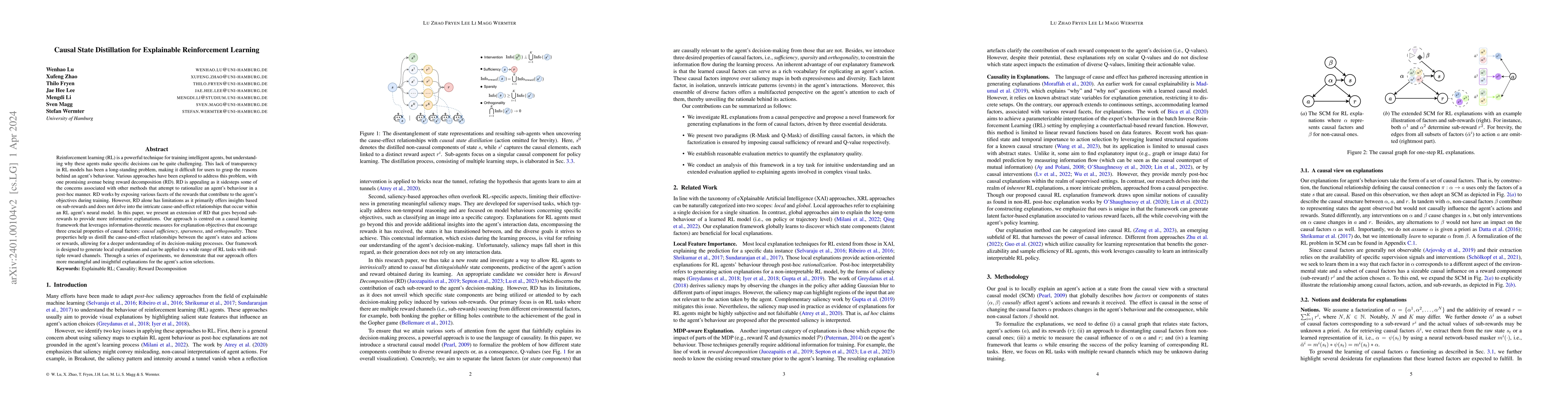 Thumbnail for Causal State Distillation for Explainable Reinforcement Learning