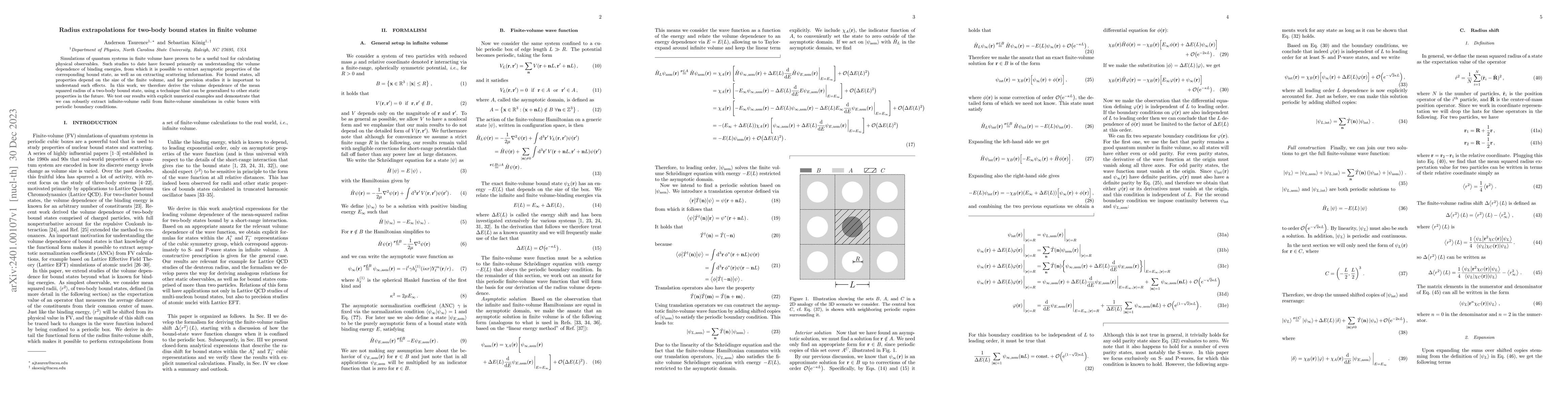 Thumbnail for Radius extrapolations for two-body bound states in finite volume
