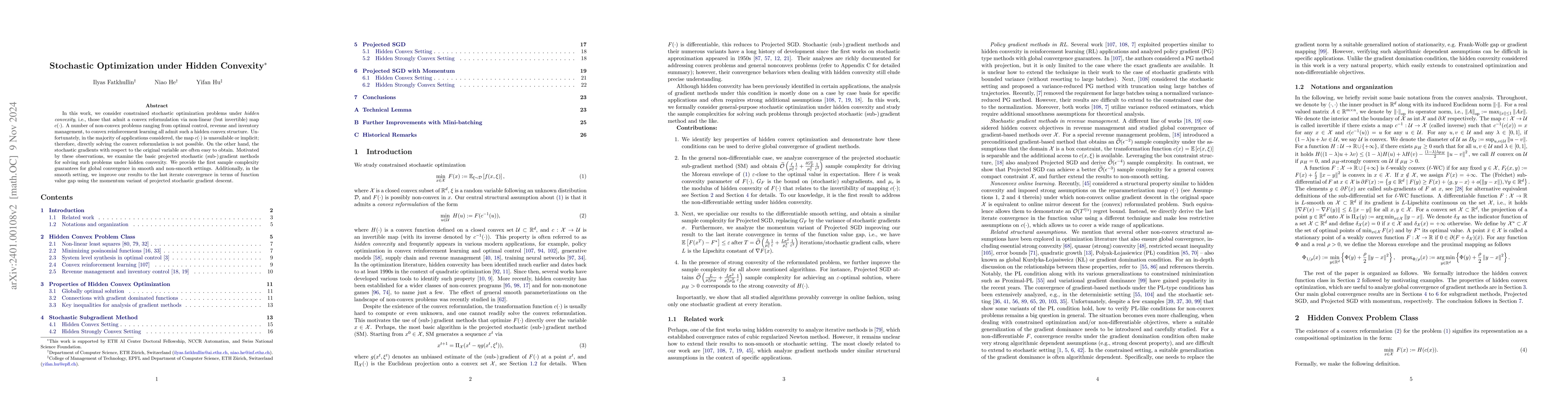 Thumbnail for Stochastic Optimization under Hidden Convexity