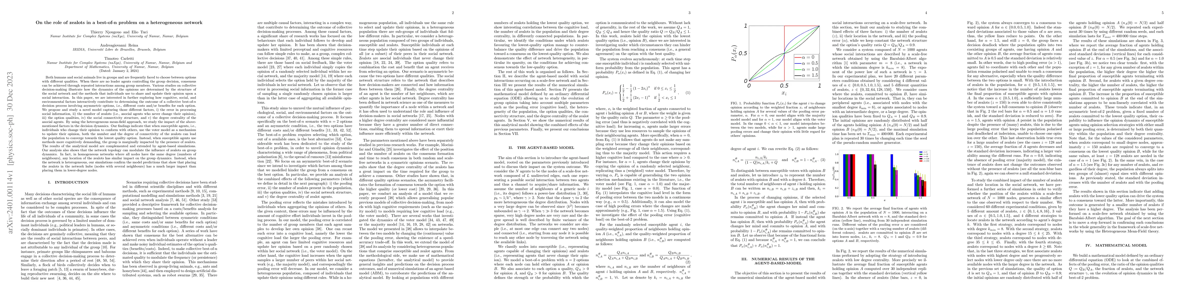 Thumbnail for On the role of zealots in a best-of-n problem on a heterogeneous network