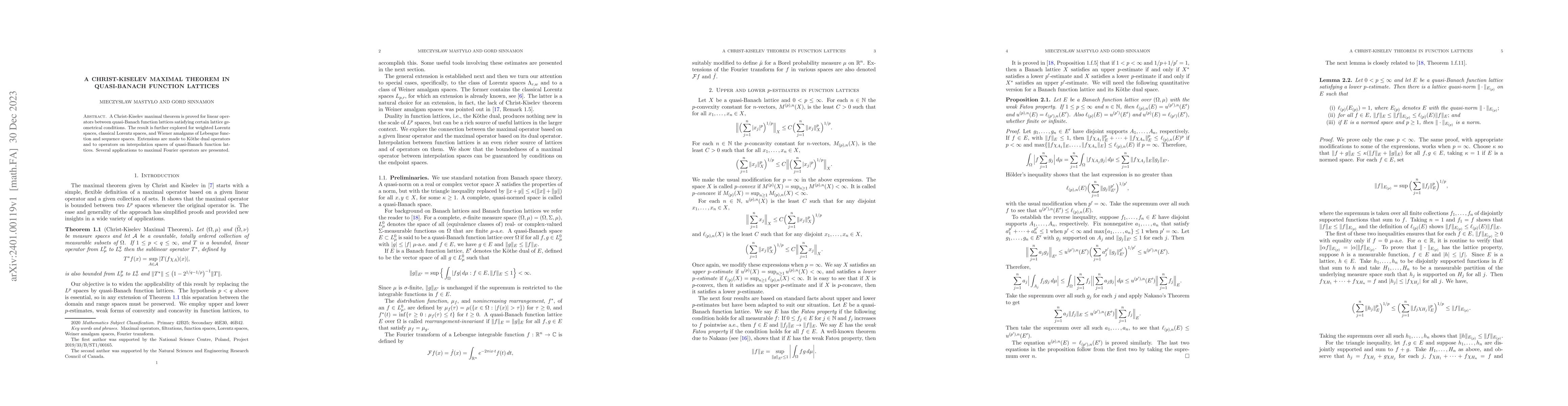 Thumbnail for A Christ-Kiselev maximal theorem in quasi-Banach function lattices