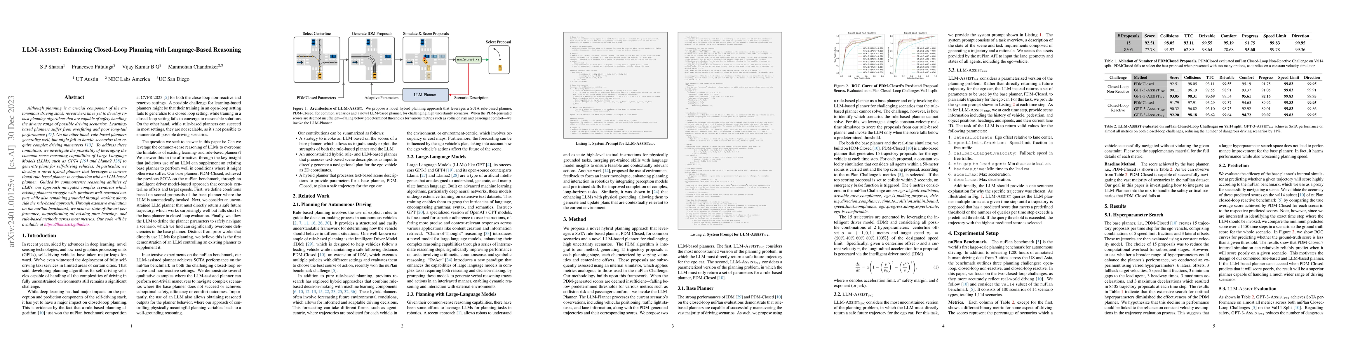 Thumbnail for LLM-Assist: Enhancing Closed-Loop Planning with Language-Based Reasoning