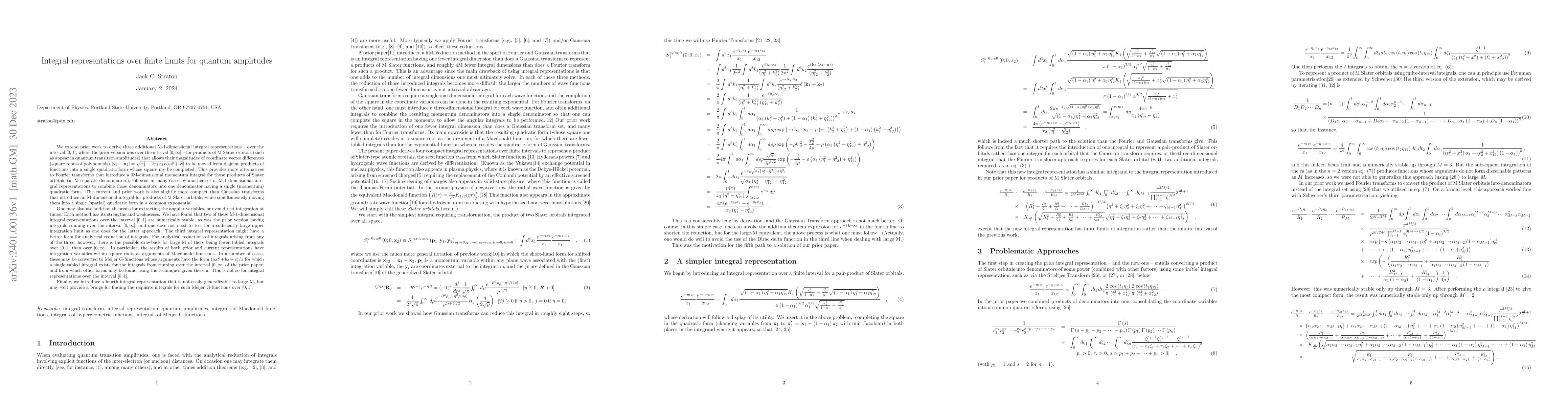 Thumbnail for Integral representations over finite limits for quantum amplitudes