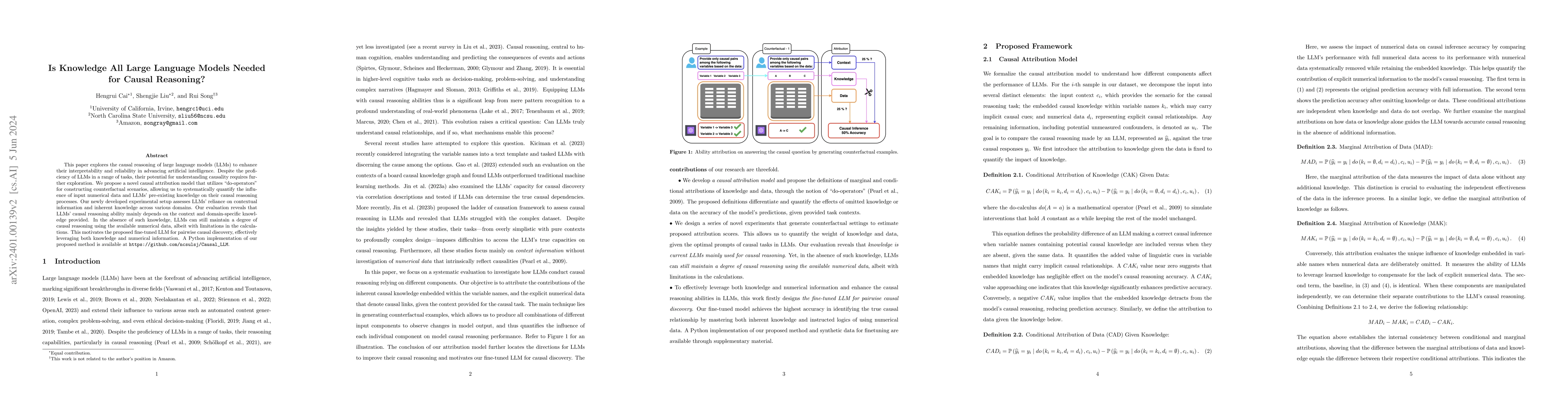 Thumbnail for Is Knowledge All Large Language Models Needed for Causal Reasoning?