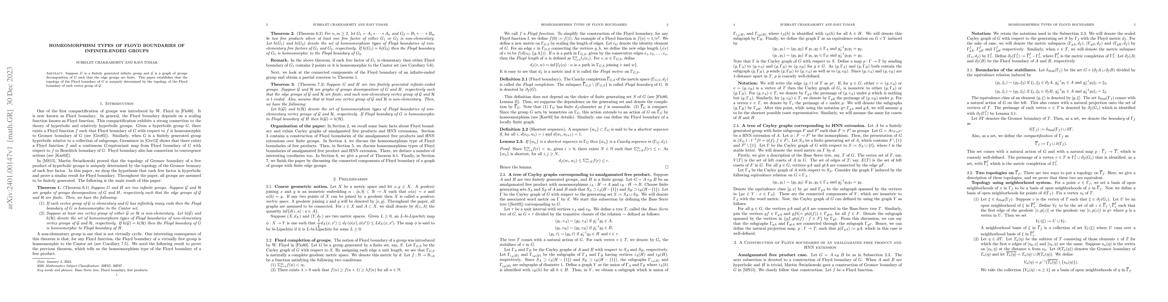 Thumbnail for Homeomorphism types of Floyd boundaries of infinite-ended groups