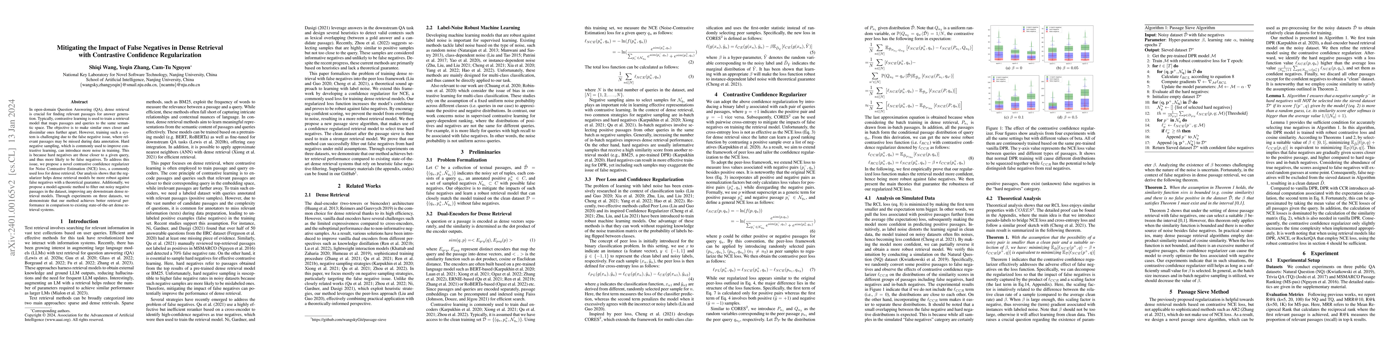 Thumbnail for Mitigating the Impact of False Negatives in Dense Retrieval with
  Contrastive Confidence Regularization