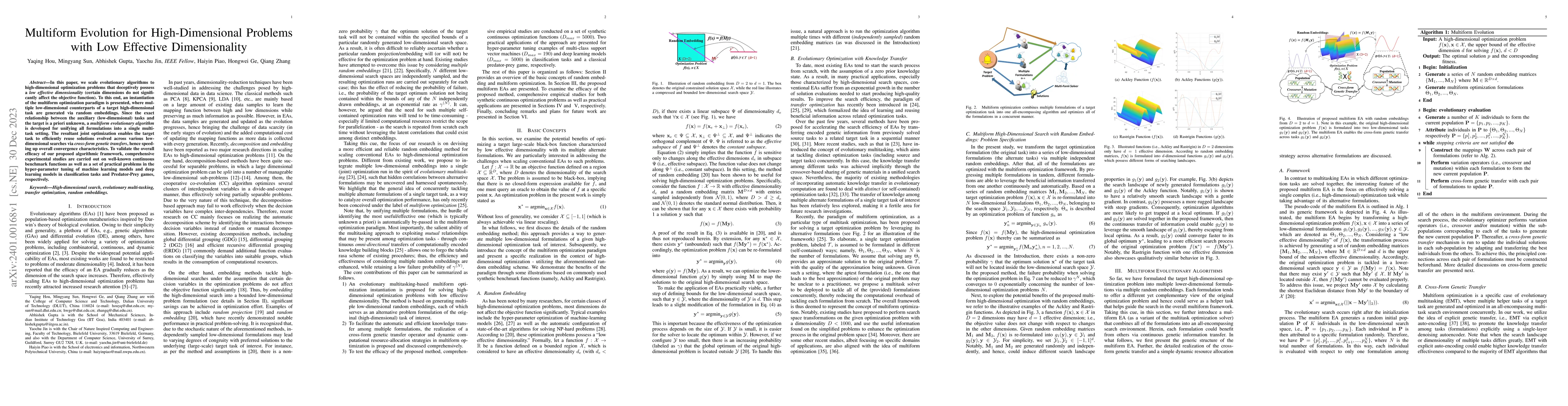 Thumbnail for Multiform Evolution for High-Dimensional Problems with Low Effective
  Dimensionality