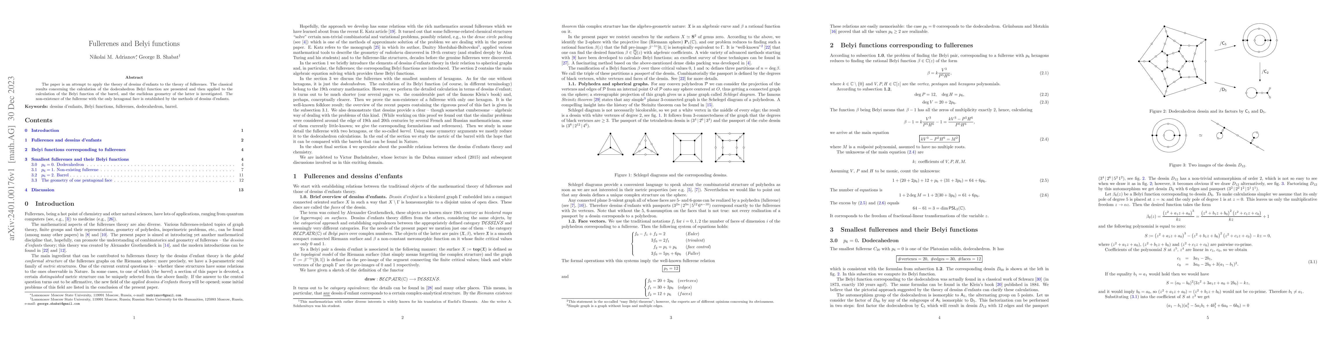 Thumbnail for Fullerenes and Belyi functions