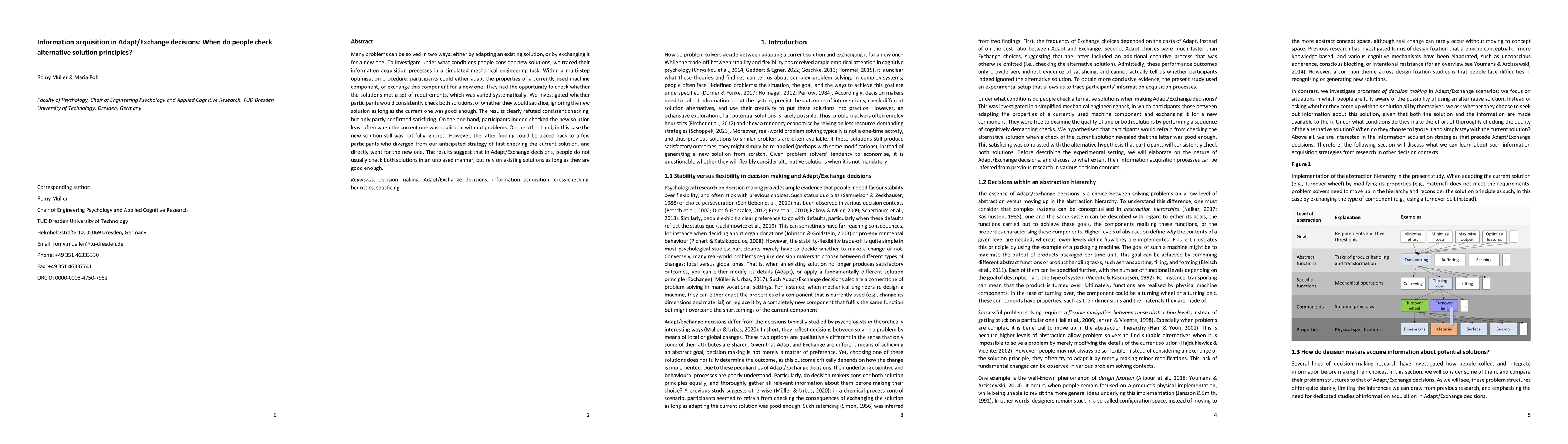 Thumbnail for Information acquisition in Adapt/Exchange decisions: When do people
  check alternative solution principles?