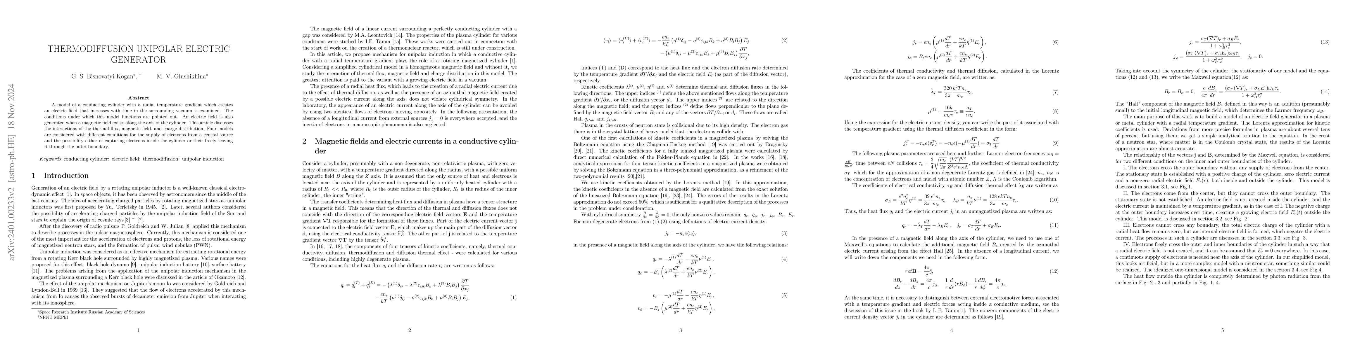 Thumbnail for Induced electrical field in a magnetized cylinder with a radial heat
  flux