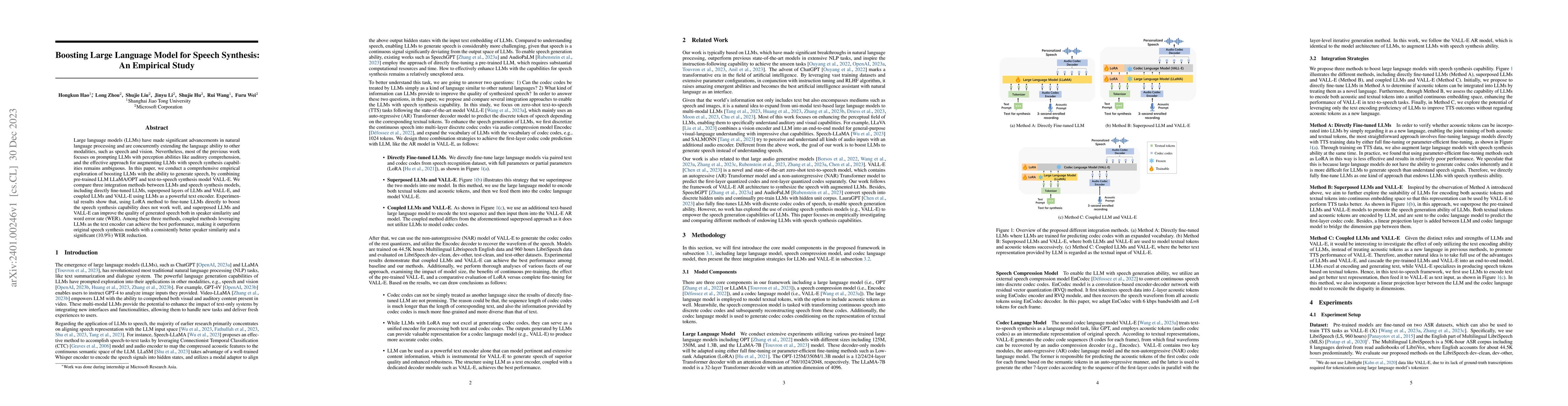 Thumbnail for Boosting Large Language Model for Speech Synthesis: An Empirical Study