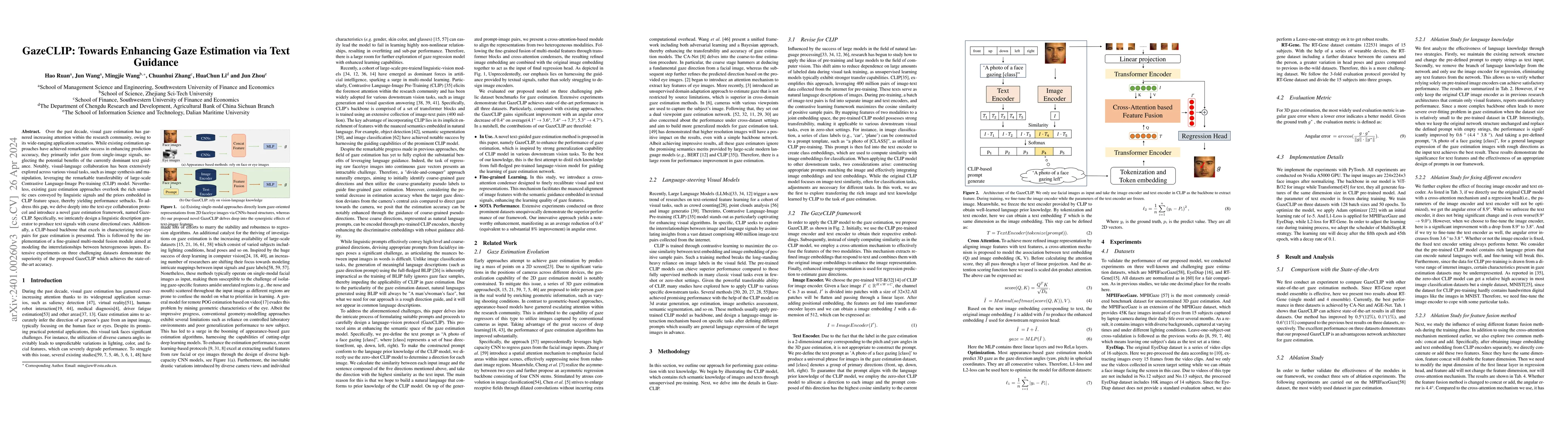 Thumbnail for GazeCLIP: Towards Enhancing Gaze Estimation via Text Guidance