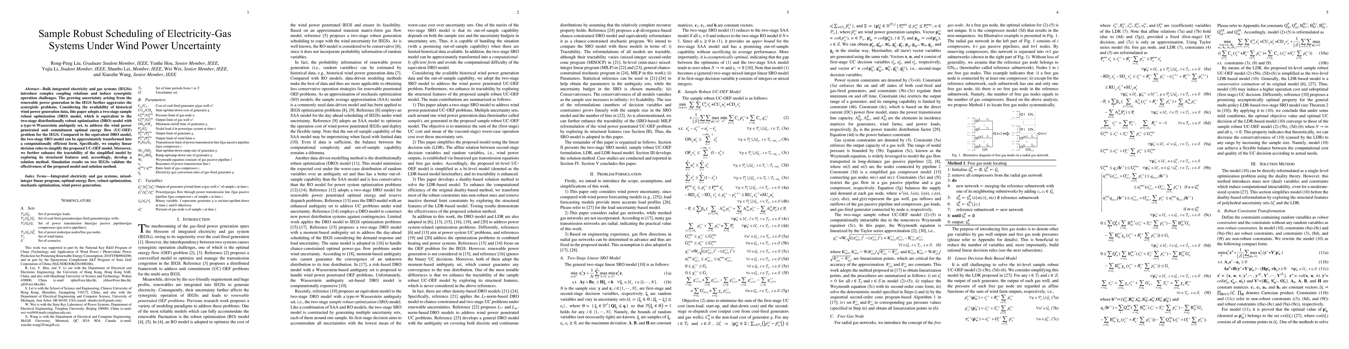 Thumbnail for Sample Robust Scheduling of Electricity-Gas Systems Under Wind Power
  Uncertainty