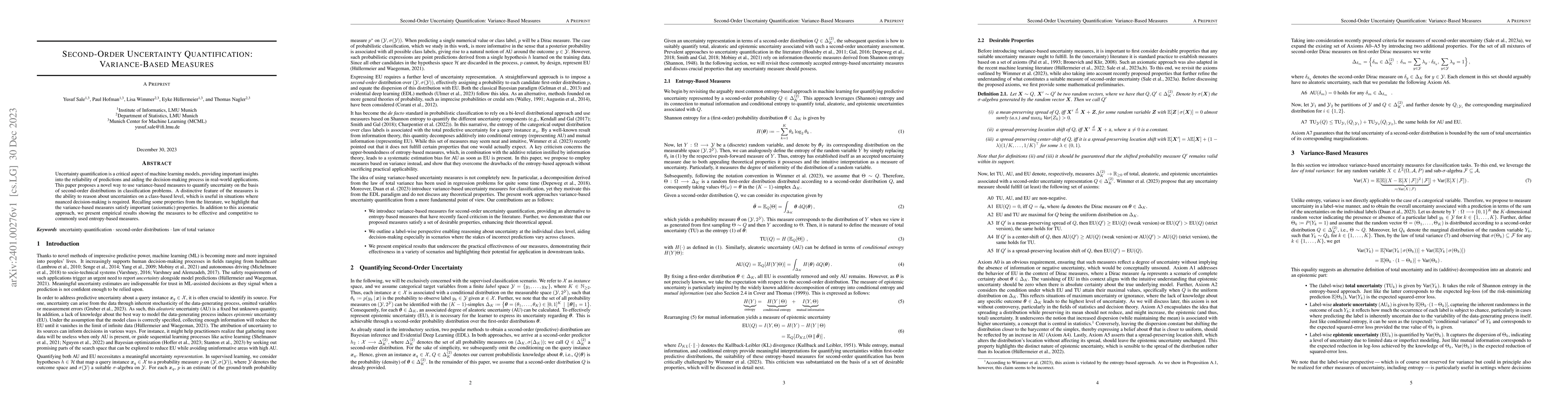 Thumbnail for Second-Order Uncertainty Quantification: Variance-Based Measures