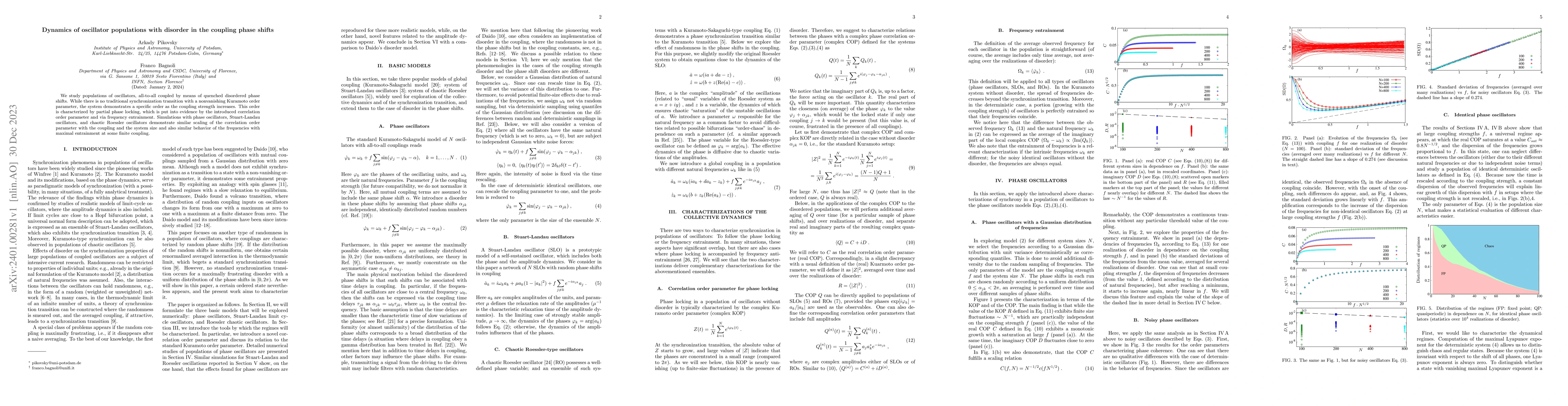 Thumbnail for Dynamics of oscillator populations with disorder in the coupling phase
  shifts
