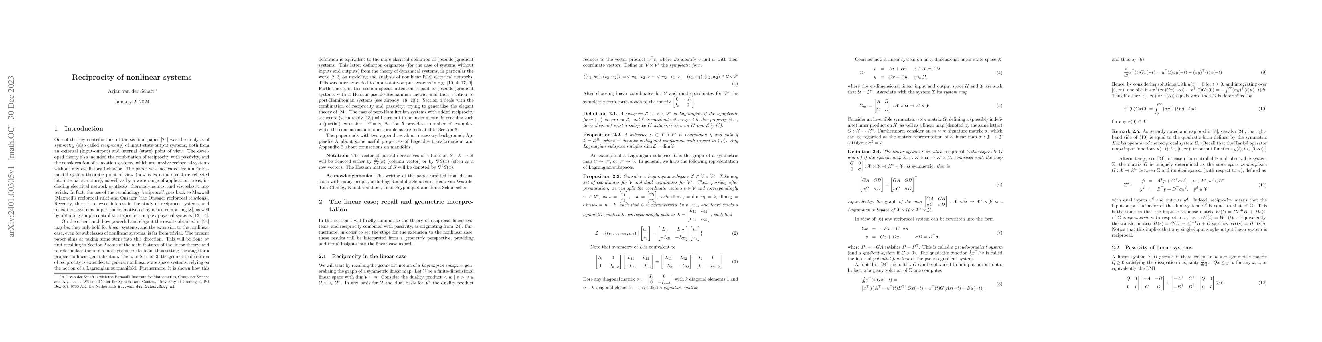 Thumbnail for Reciprocity of nonlinear systems