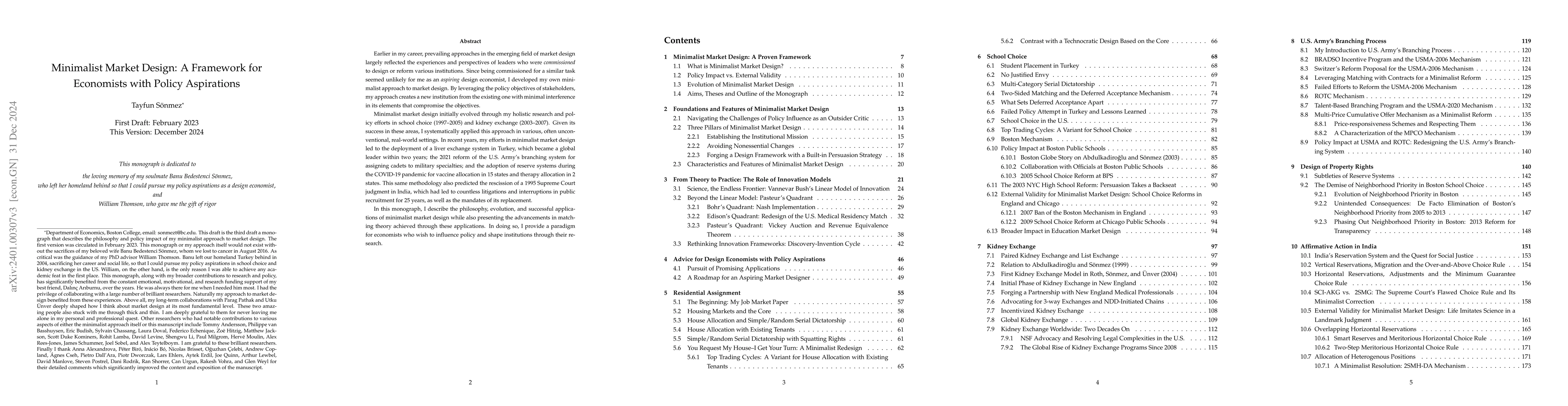 Thumbnail for Minimalist Market Design: A Framework for Economists with Policy
  Aspirations