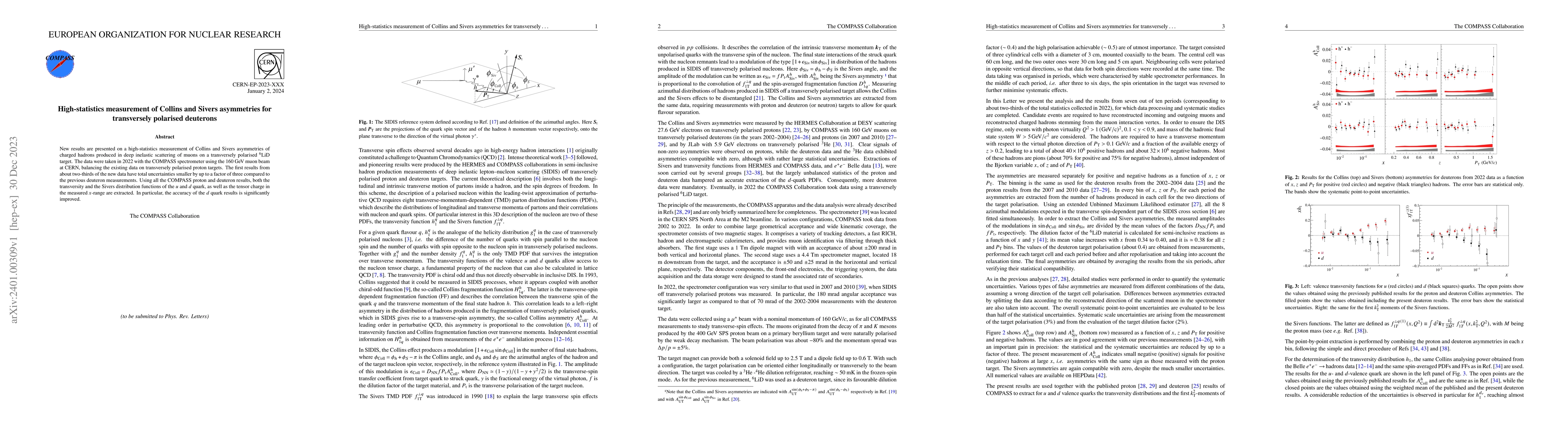 Thumbnail for High-statistics measurement of Collins and Sivers asymmetries for
  transversely polarised deuterons