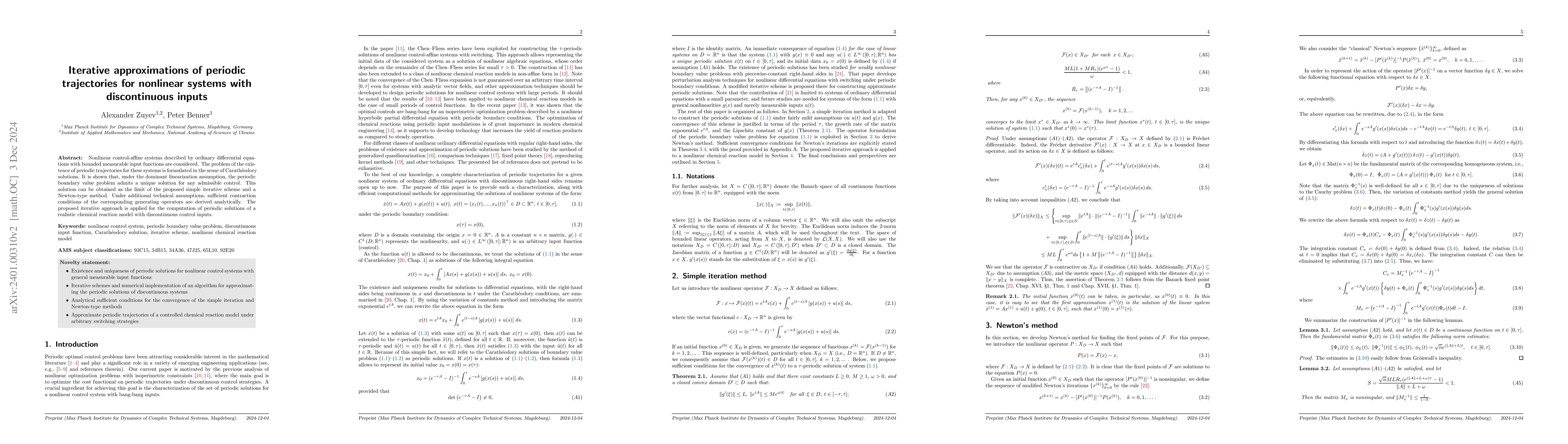 Thumbnail for Iterative approximations of periodic trajectories for nonlinear systems
  with discontinuous inputs