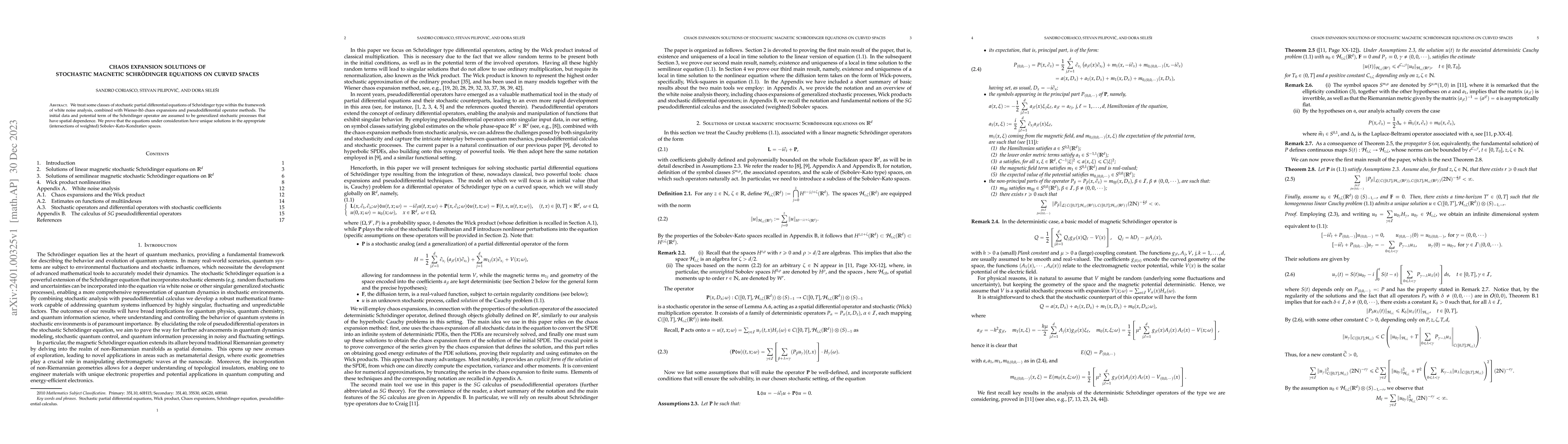 Thumbnail for Chaos expansion solutions of stochastic magnetic Schr\"odinger equations
  on curved spaces