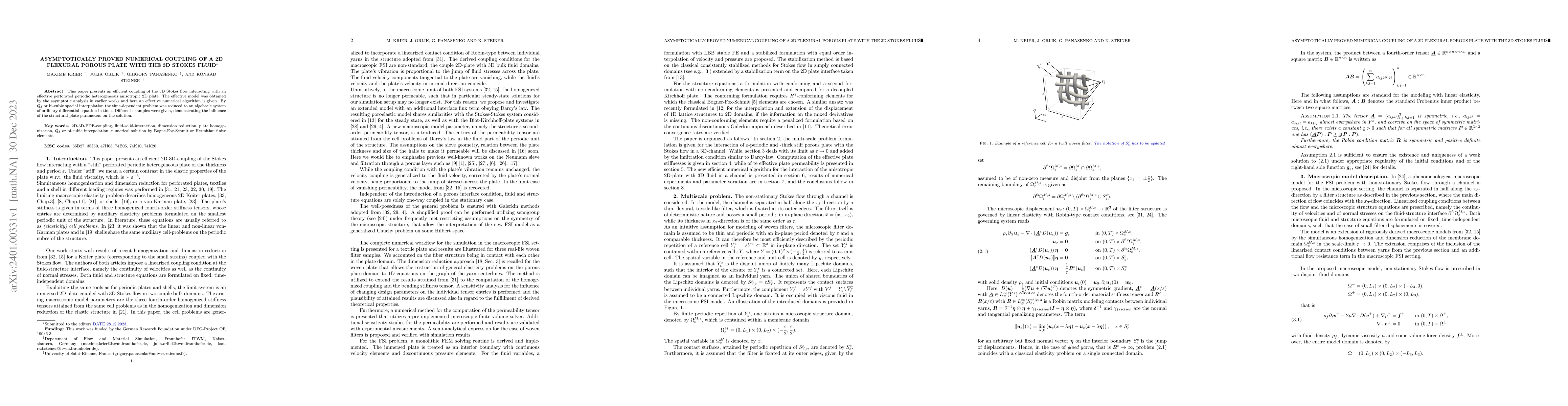 Thumbnail for Asymptotically proved numerical coupling of a 2D flexural porous plate
  with the 3D Stokes fluid