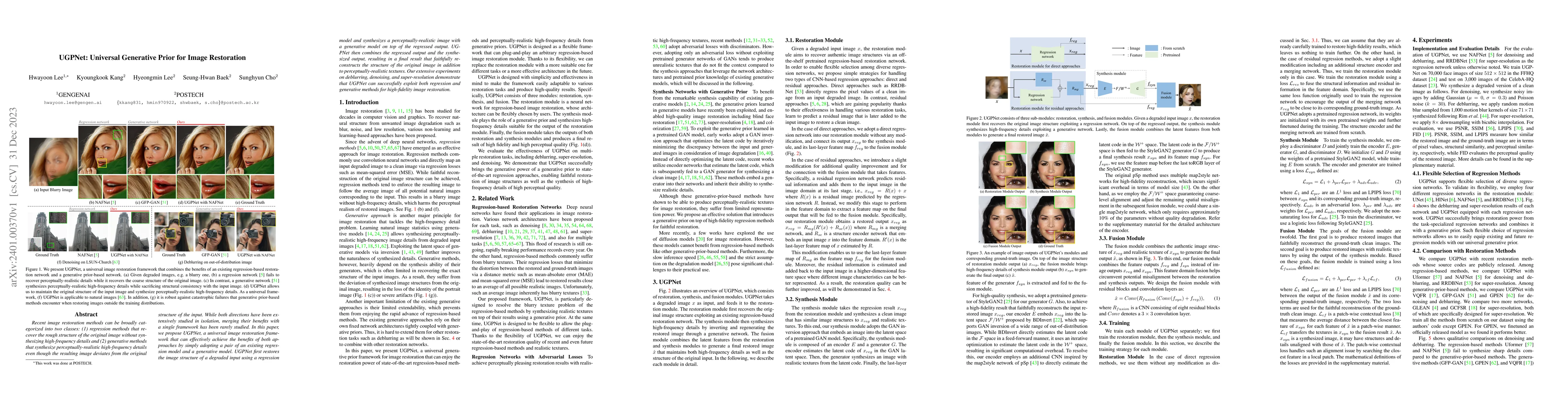 Thumbnail for UGPNet: Universal Generative Prior for Image Restoration
