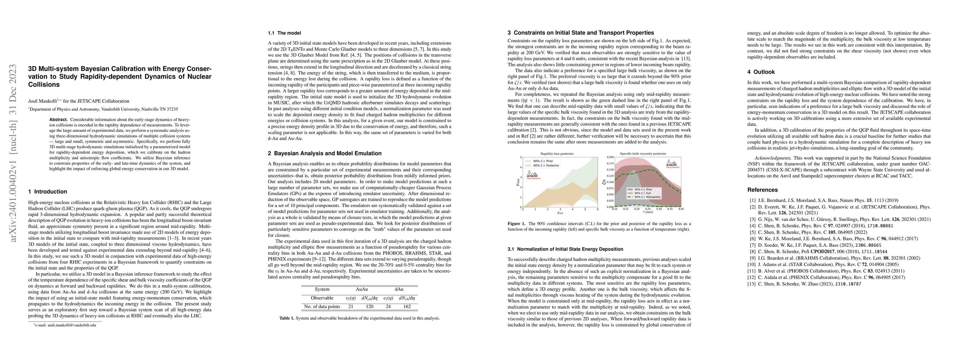 Thumbnail for 3D Multi-system Bayesian Calibration with Energy Conservation to Study
  Rapidity-dependent Dynamics of Nuclear Collisions