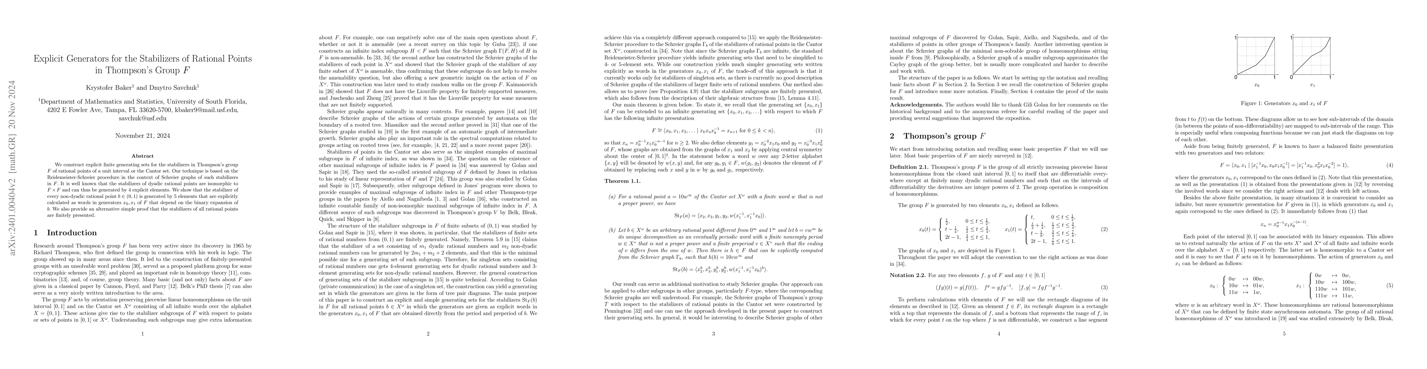Thumbnail for Explicit Generators for the Stabilizers of Rational Points in Thompson's
  Group $F$