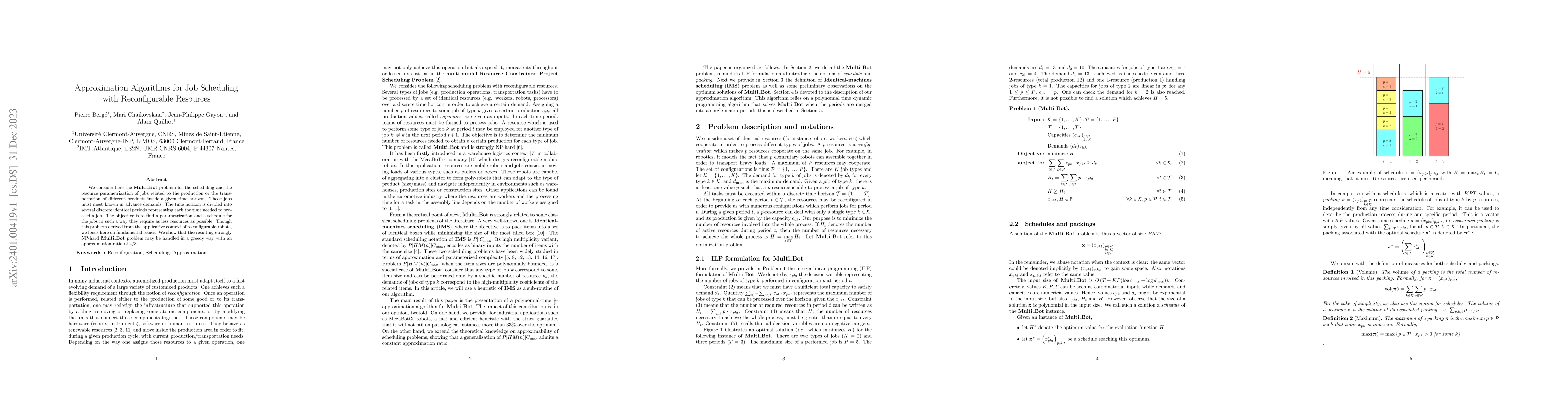 Thumbnail for Approximation algorithms for Job Scheduling with reconfigurable
  resources