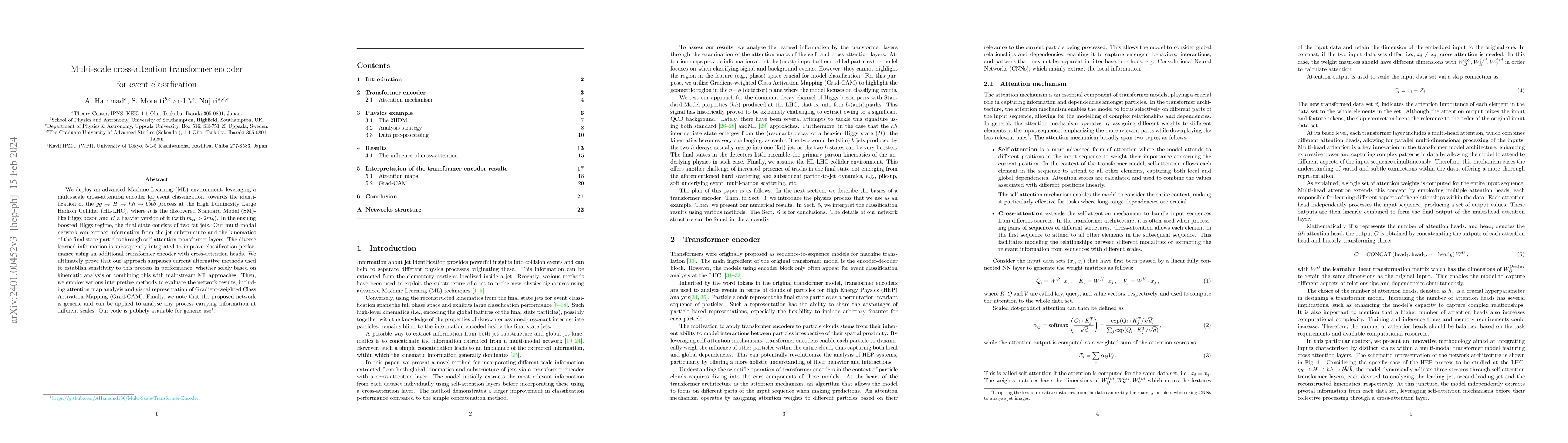 Thumbnail for Multi-scale cross-attention transformer encoder for event classification