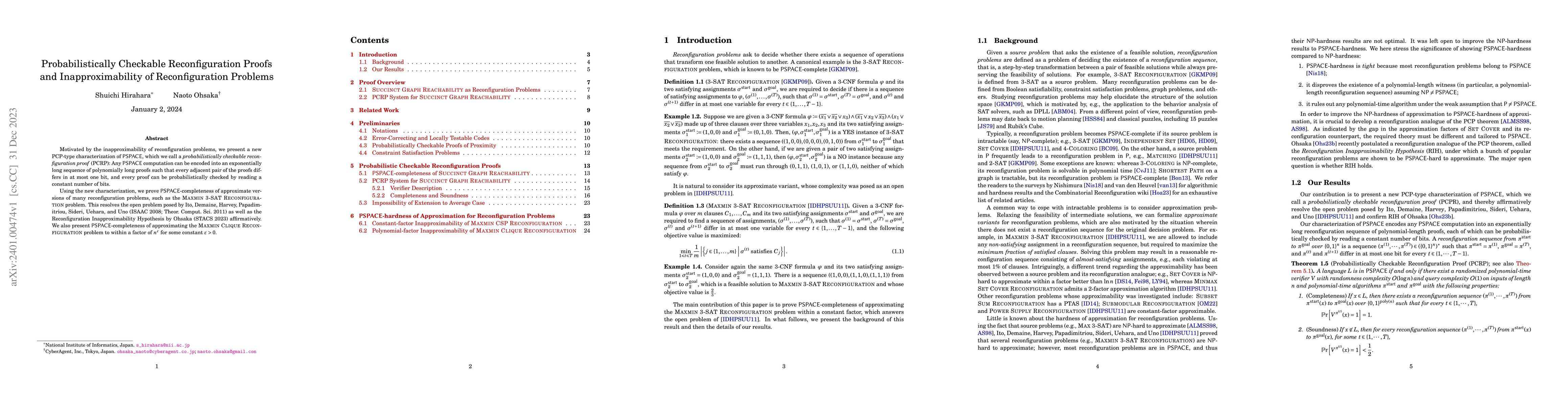 Thumbnail for Probabilistically Checkable Reconfiguration Proofs and Inapproximability
  of Reconfiguration Problems