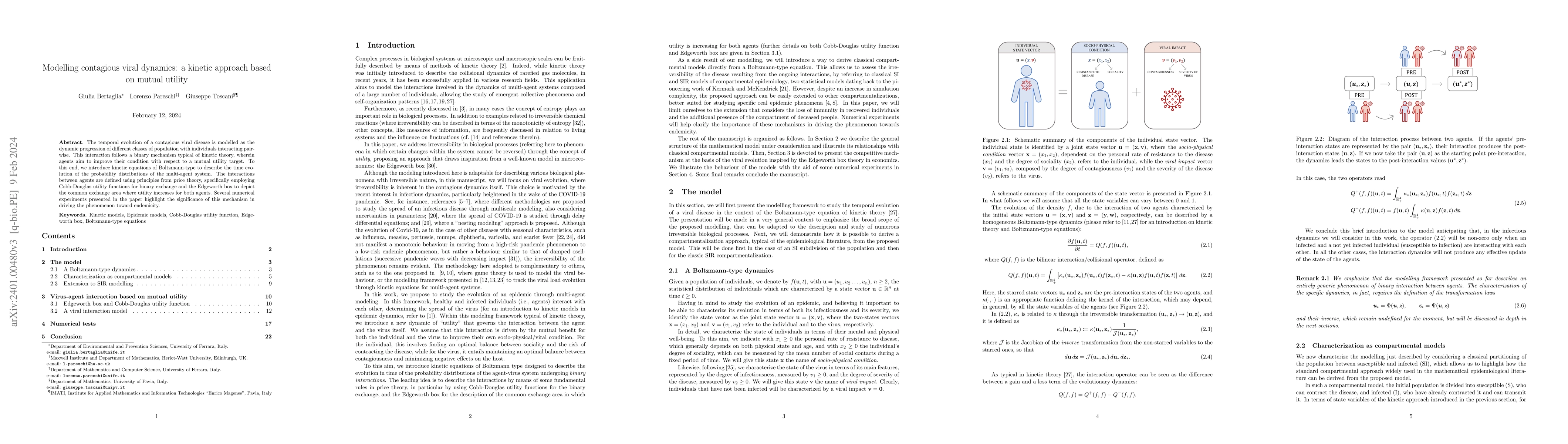 Thumbnail for Modelling contagious viral dynamics: a kinetic approach based on mutual
  utility