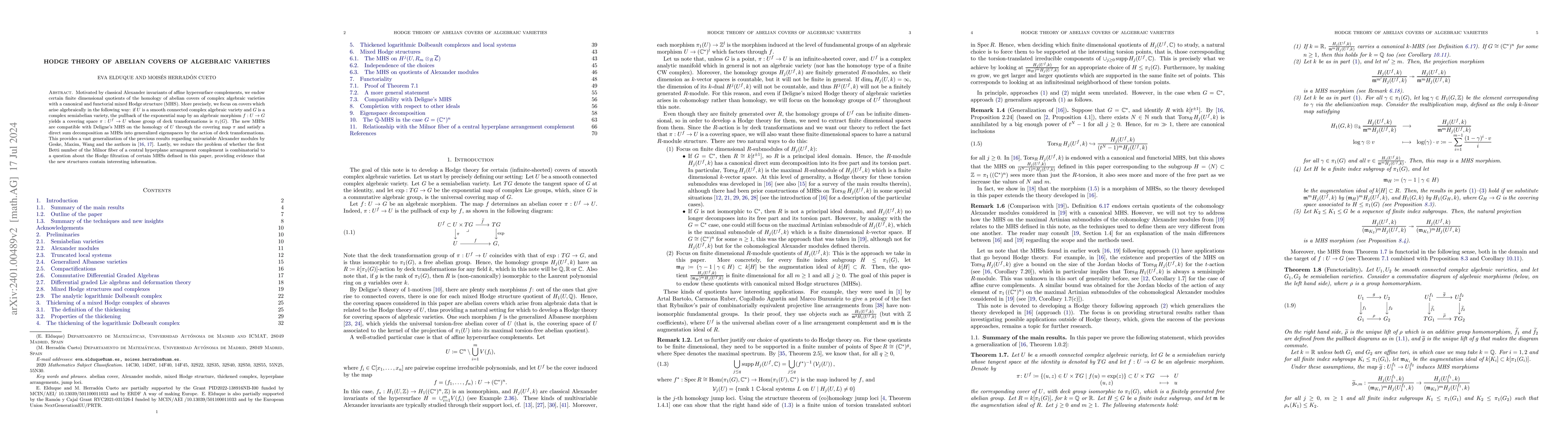 Thumbnail for Hodge Theory of Abelian Covers