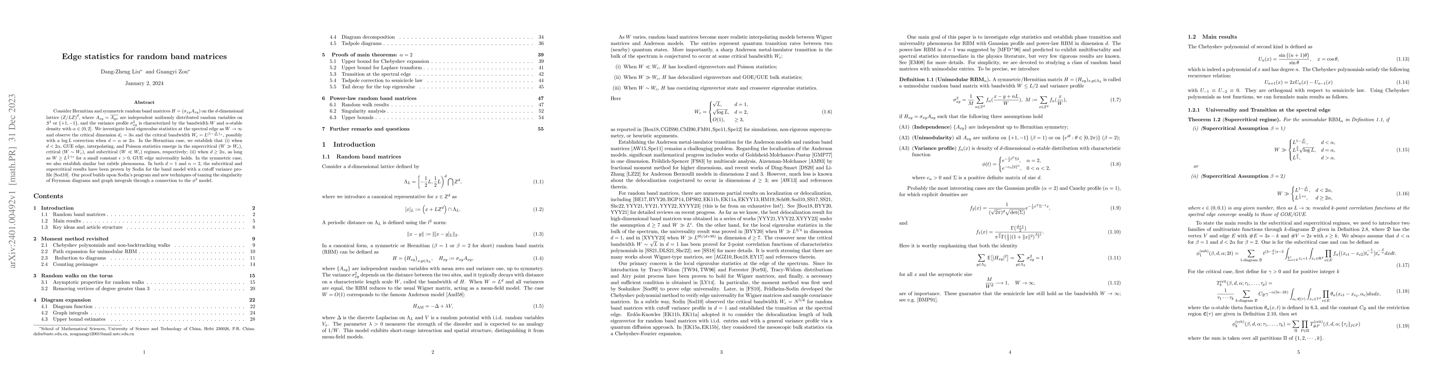 Thumbnail for Edge statistics for random band matrices