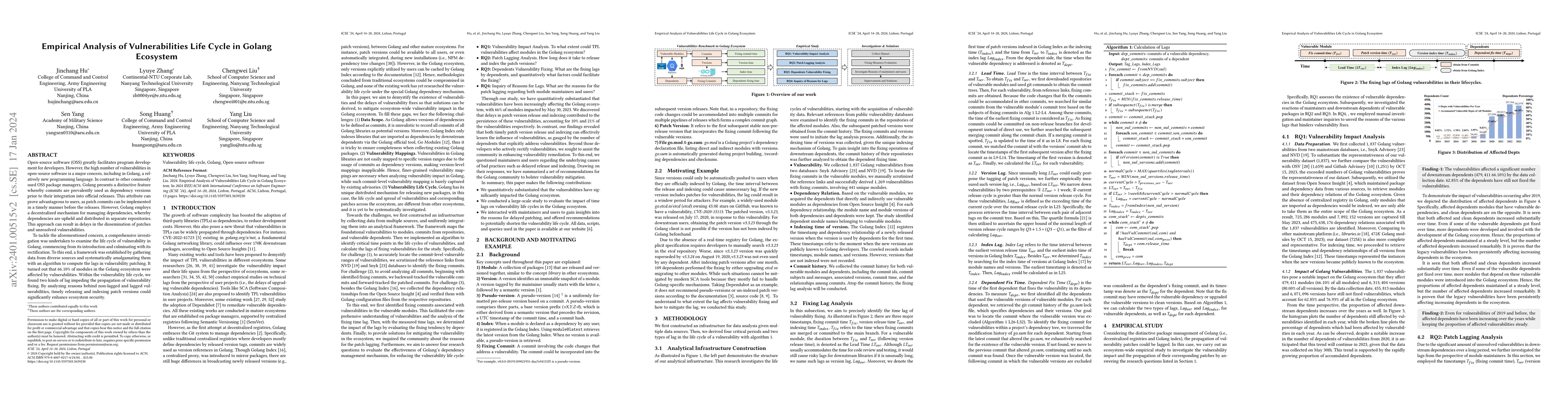 Thumbnail for Empirical Analysis of Vulnerabilities Life Cycle in Golang Ecosystem