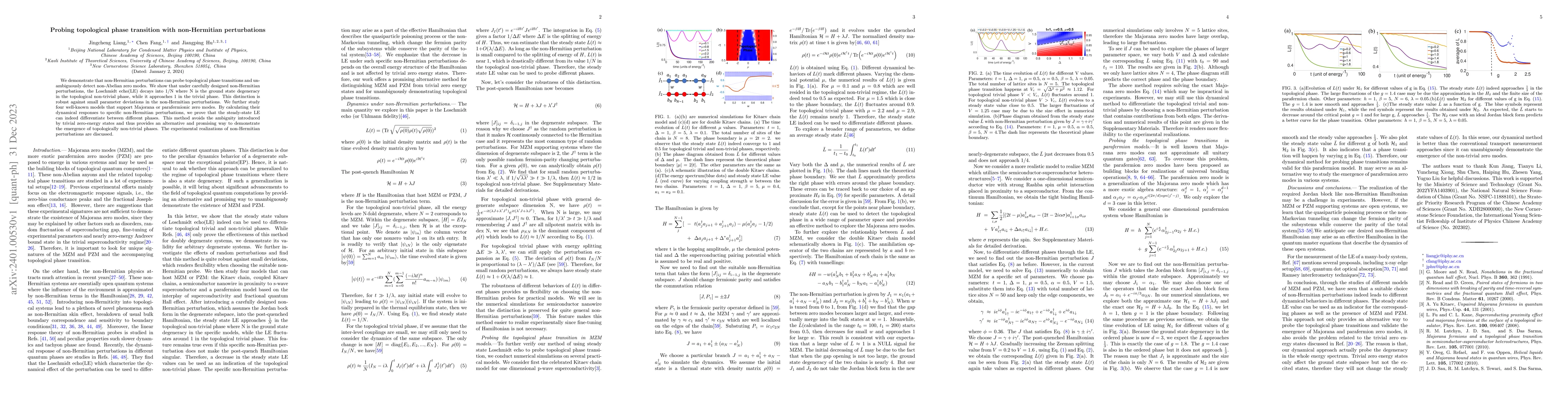 Thumbnail for Probing topological phase transition with non-Hermitian perturbations